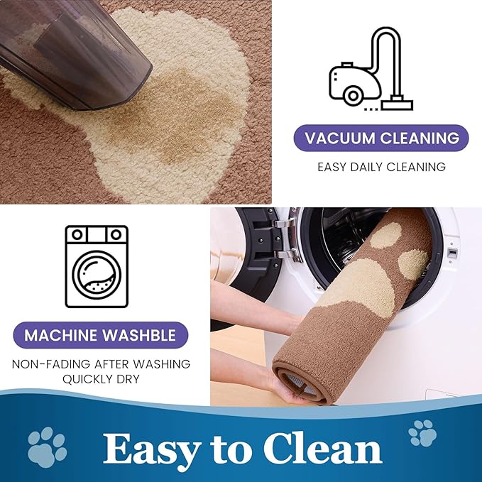 Buganda Dog Door Mat for Muddy Paws, Absorbent Dirt Trapper Washable Indoor Doormats, Non Slip Low-Profile Mud Mat for Dogs, Front Entrance Doormat for Inside Floor (40x32 Inches, Camel)