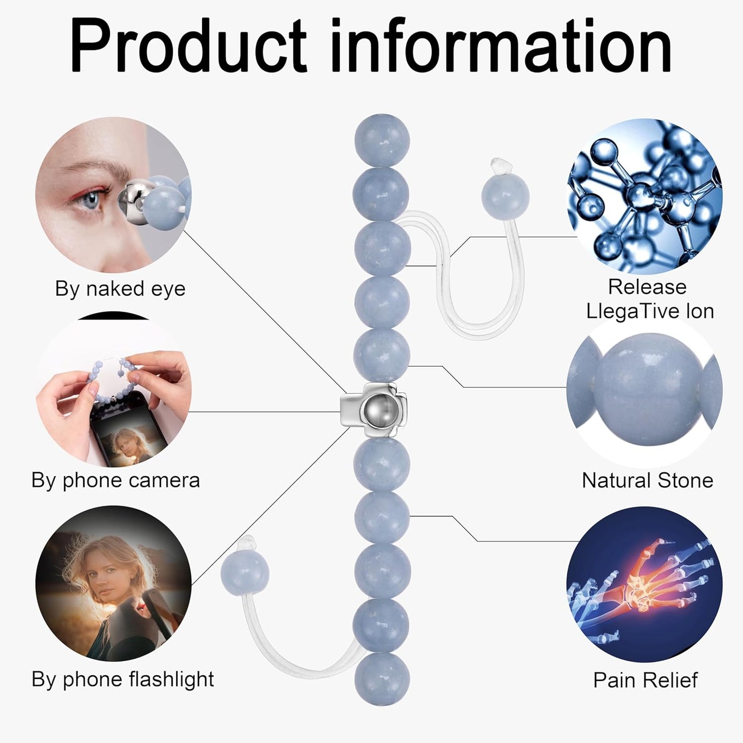 EMIRISTIC Custom Photo Bracelet - Personalized Picture Natural Stone Cuban Chain Bracelet - Any Special Day Gifts