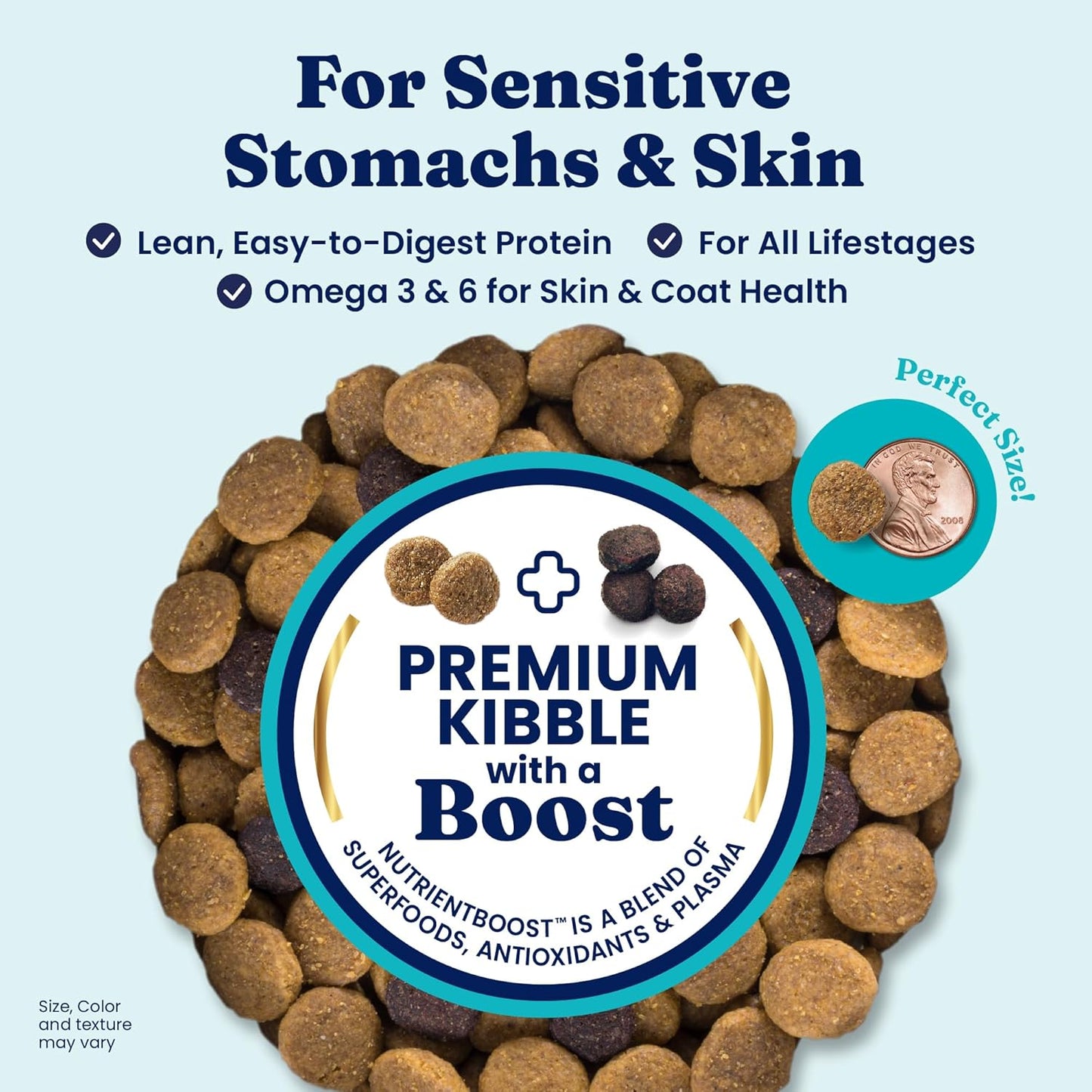 Solid Gold Salmon Dog Food for Sensitive Stomachs – Grain Free & Gluten Free Kibble w/Probiotics to Support Gut Health & Digestion - Sensitive Stomach Dog Food for All Ages – Nutrientboost™ – 3.75 LB