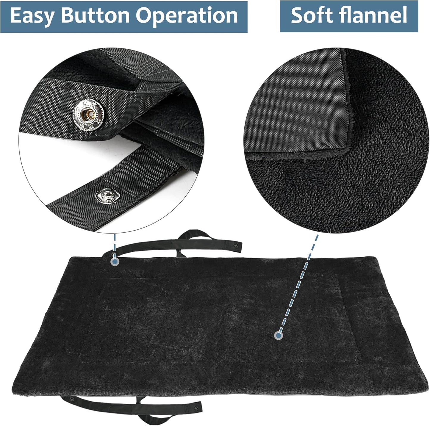 Catalonia Classic Waterproof Dog Mat, Portable Reversible Pet Travel Mat, Pet Cushion Pad with Handle for Small Medium Dogs Cats, Indoor or Outdoor