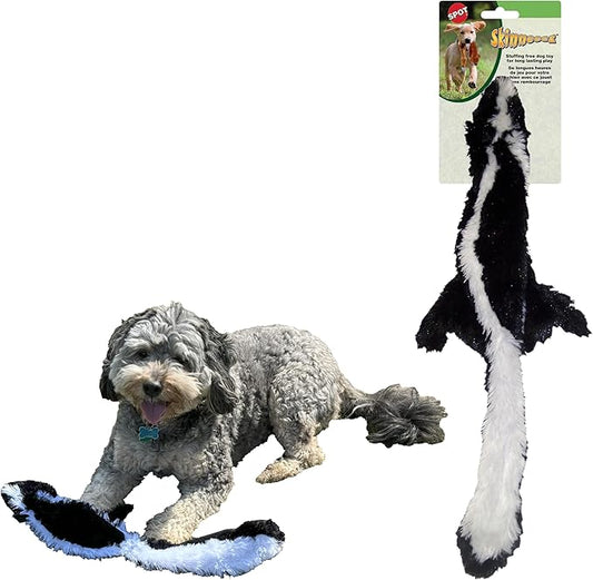 SPOT Skinneeez Skunk 23-Inch Stuffing-Free Plush Dog Toy – Realistic Design with 2 Squeakers – Durable, Soft Polyester for Medium & Large Dogs – Tug, Fetch & Shake Play – for Moderate Chewers