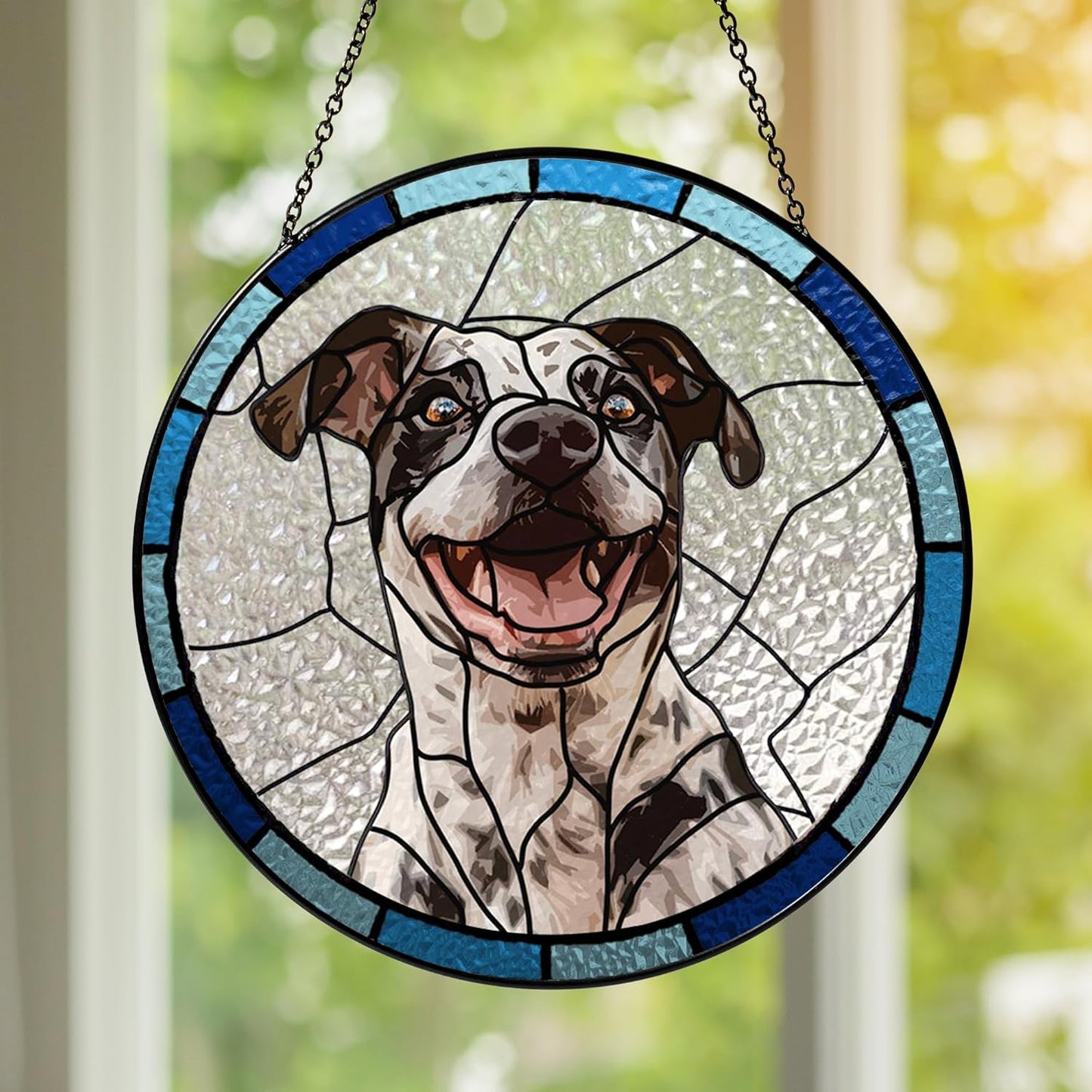 NAZENTI Personalized Cat Memorial Suncatcher, Sympathy Gift for Loss of Pet, Cat Remembrance Gift, Stained Glass Suncatcher, Custom Portrait Photo and Name, Pet Memorial Ornament Window Hanging 2