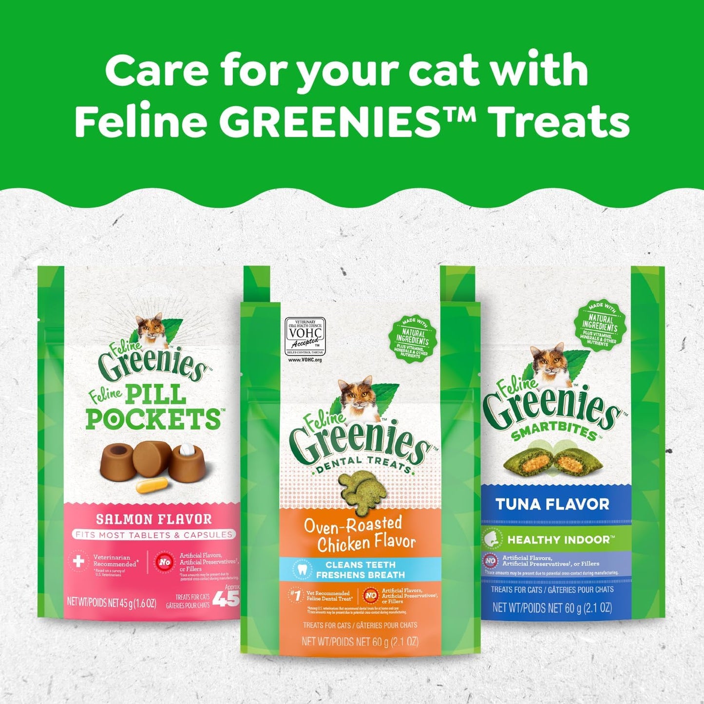 Greenies Feline Adult Dental Cat Treats, Oven Roasted Chicken Flavor, 21 oz. Tub