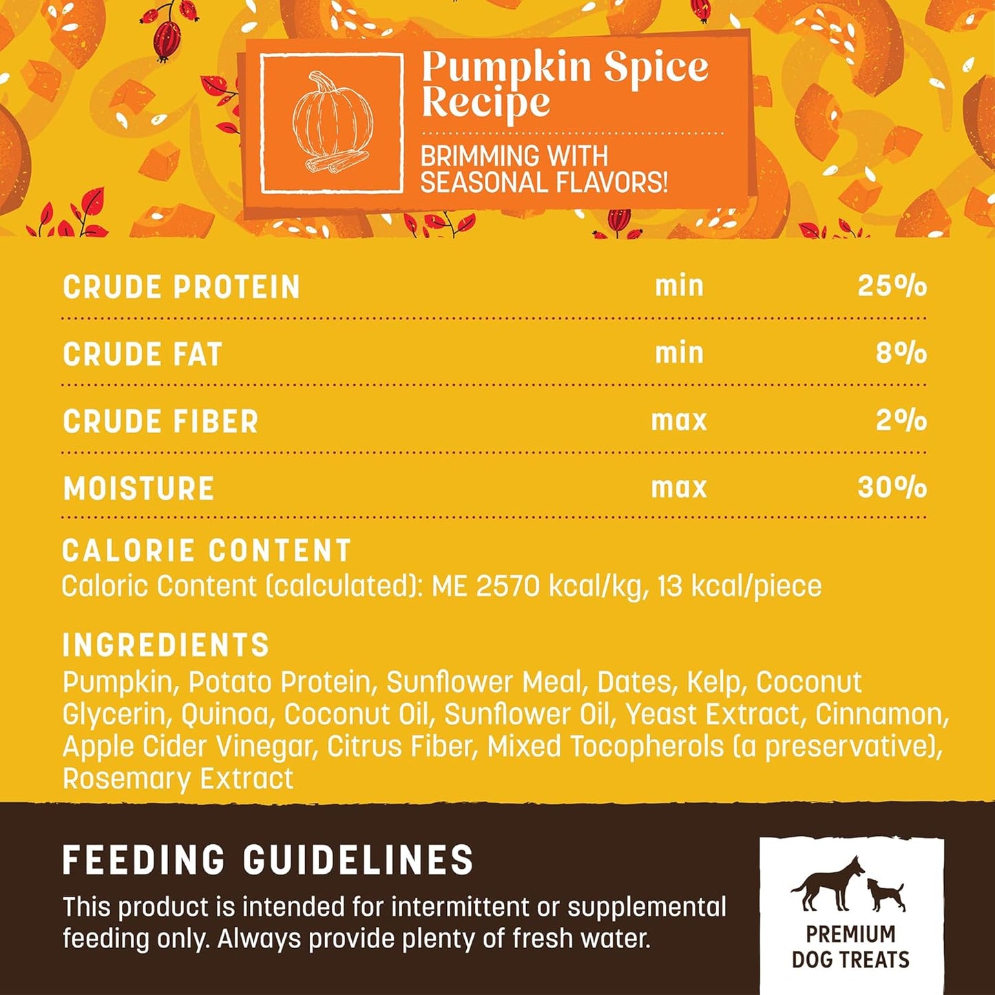 Earth Animal Wisdom Air-Dried Seasonal Pumpkin Spice Recipe Premium Natural Jerky Strips Dog Treats, 12 oz. (4 oz. x 3)