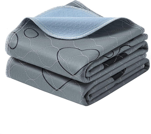 Feandrea Washable Dog Pee Pads, 2 Pack, Reusable Dog Pads, 36 x 34 Inches, M, Waterproof Pet Training Pads, Leakproof, Non-Slip, Super Absorbent, Gray UPTD034G01