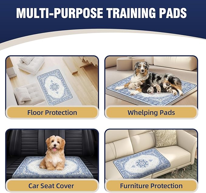 Washable Pee Pads for Dogs 32"x40" (2 Pcs), Reusable Dog Pads Extra Large, Super Absorbent Puppy Pads XL, Waterproof & Leak-Proof Dog Pee Pads, Non-Slip Training Pads for Pet Housebreaking