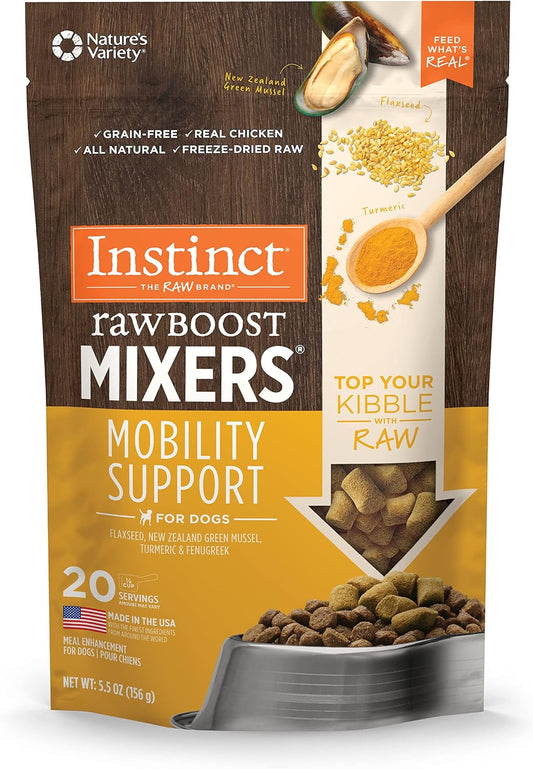 Instinct Raw Boost Mixers Mobility Support Freeze-Dried Dog Food Topper, 5.5 oz. Bag