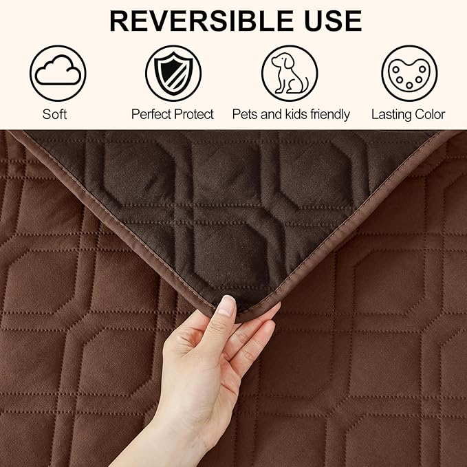 Smiry Waterproof Dog Blanket, 30x53 Inch Soft Pet Bed Cover Reversible, Washable Sofa Couch Furniture Protector for Small Medium Large Dog Puppy Cat, Brown/Chocolate