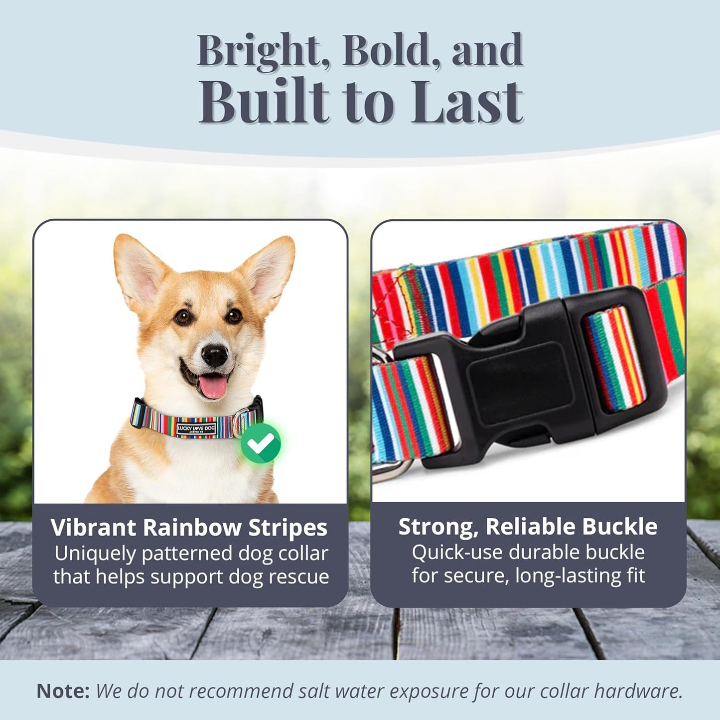 Lucky Love Dog - Adjustable Dog Collar with Easy Click Buckle for Small to Large Ones, Durable, & Comfortable for Male & Female Dogs, Pet Collar for Puppies & Adult Dogs - Hippie, Small