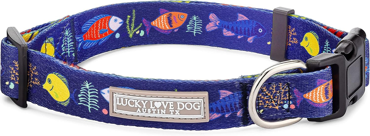 Lucky Love Dog - Adjustable Dog Collar with Easy Click Buckle for Small to Large Ones, Durable, & Comfortable for Male & Female Dogs, Pet Collar for Puppies & Adult Dogs - Mackey, Small