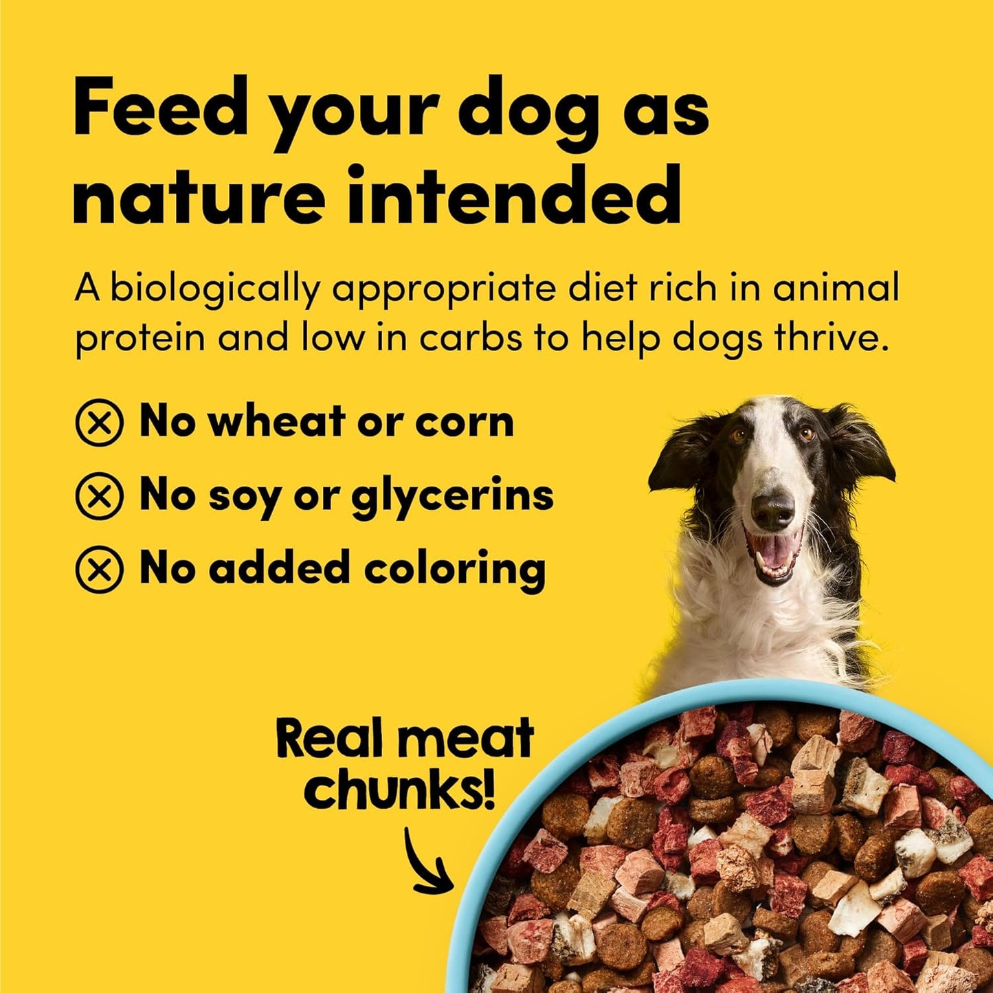 RawMix50 Premium Freeze-Dried Raw Grass-Fed Beef Recipe Dog Food, Protein Rich, Includes Kibble, Non-GMO, No Wheat or Corn, 12 oz