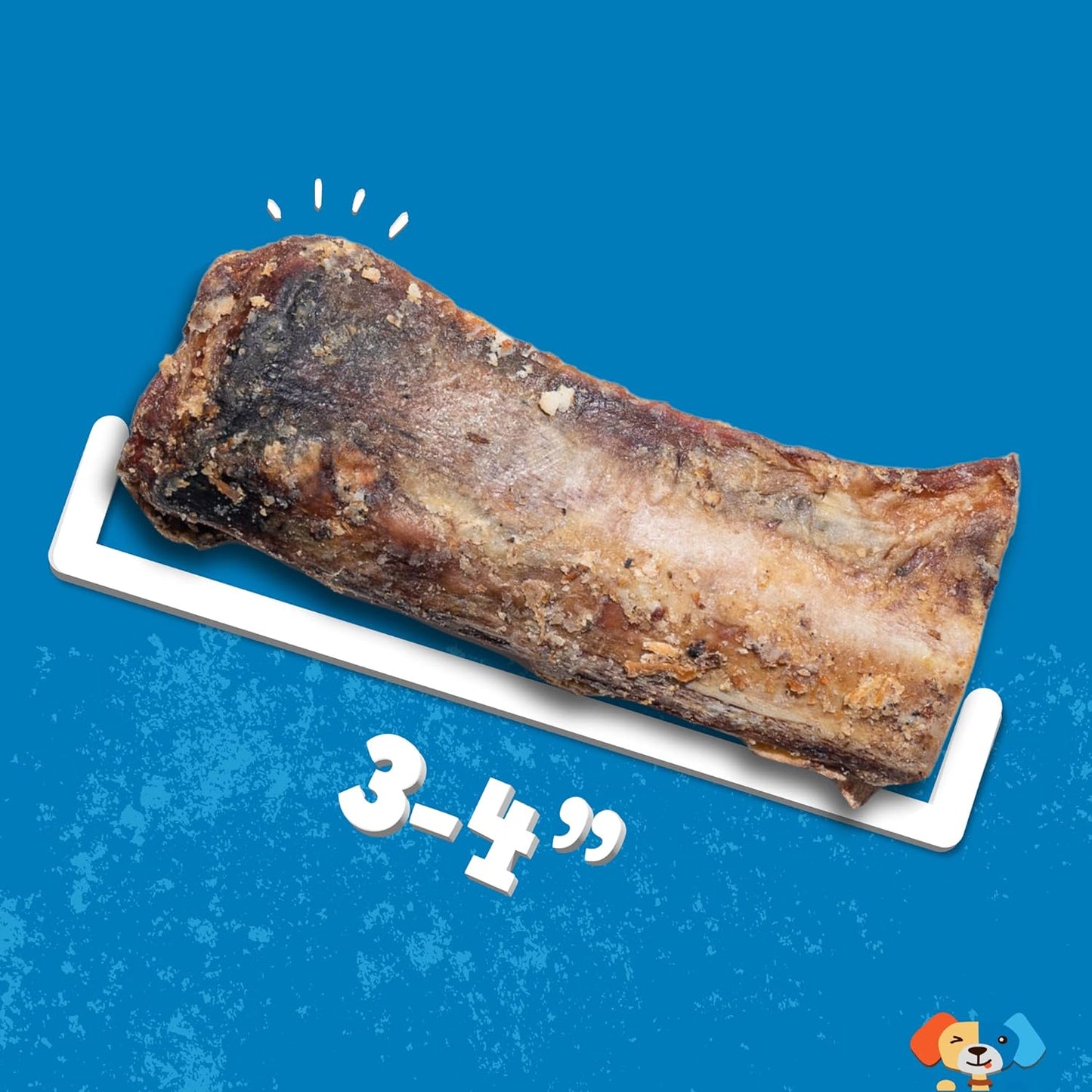 Jack&Pup Rib Bones for Dogs, All Natural Beef Bones for Dogs, Single Ingredient Bone Marrow, Dog Rib Bone Bites (24 Oz Bag)