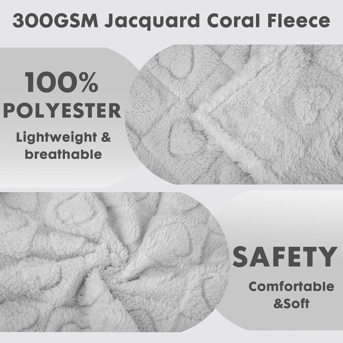 gogobunny Calming Plush Dog Cat Blanket 300GSM Coral Fleece, Ultra-Soft Machine Washable Pet Bedding for Small Medium Dogs Cats Puppies Kittens (Silver, 50x60)