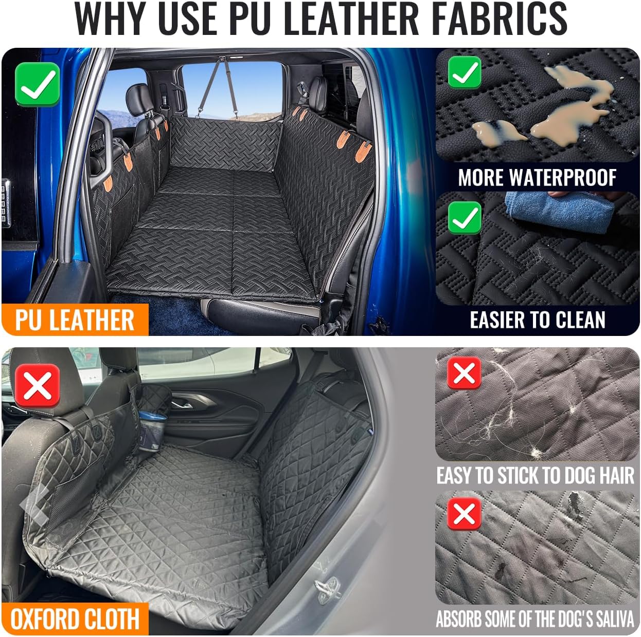 Dog Back Seat Extender for Truck,Truck Dog Seat Cover Back Seat,Dog Hammock for Truck,Hard Bottom Seat Extender,Pet Seat Covers for F150/RAM1500/Silverado