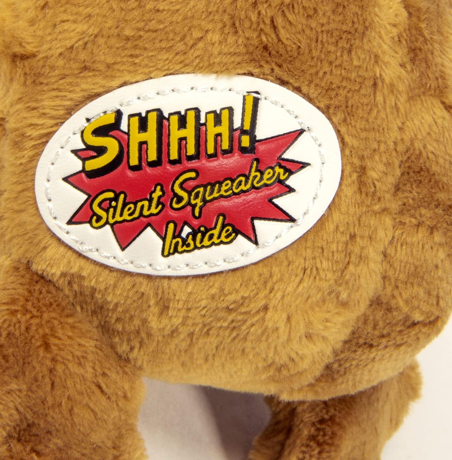 goDog Crazy Hairs Lion Silent Squeak Plush Dog Toy, Chew Guard Technology - Tan, Small