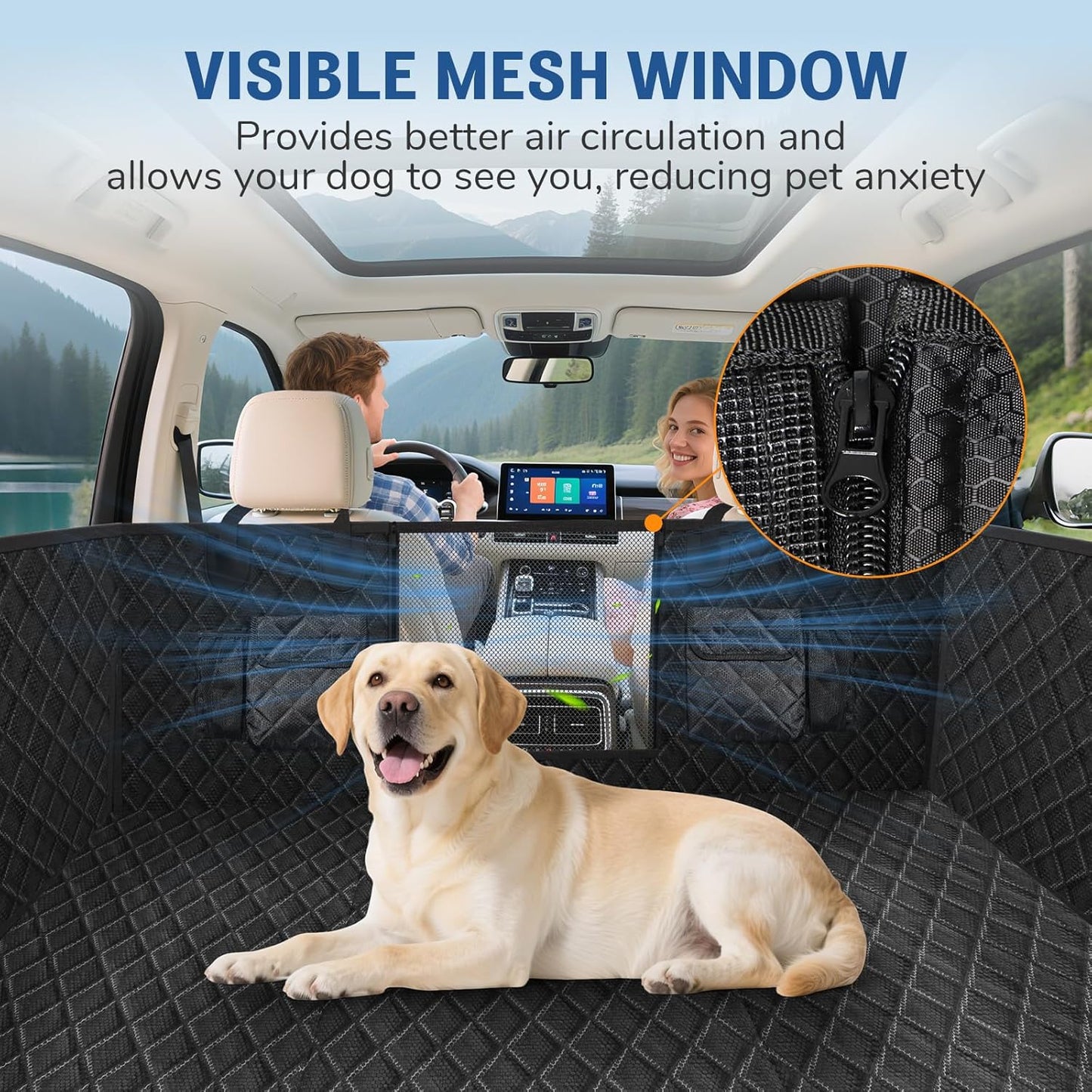 Dog Car Seat Cover for Back Seat：Waterproof Back Seat Extender for Dogs - Hard Bottom Car Seat Cover for Dogs with Door Protectors - Dog Car Seat for Traveling and Camping with Pets