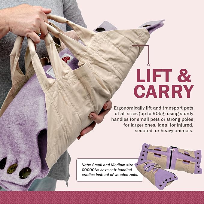 Cocoon® - Eco-Friendly Pet Burial & Cremation Ceremony Kit (Premium Wool) - Casket for Dogs and Cats (Choose Size & Color) (Large, Lavender)