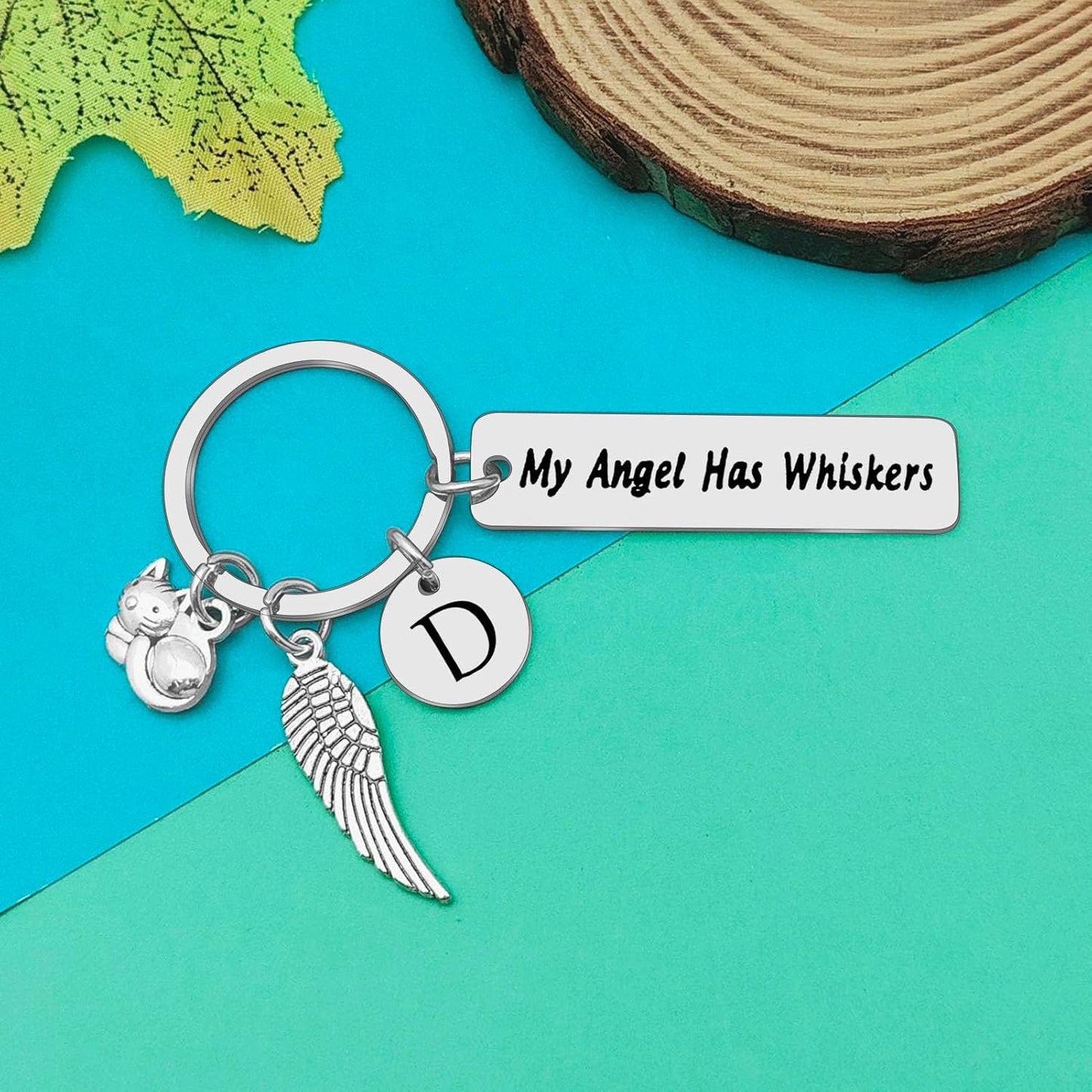 Dabihu Loss of Cat Memorial Keychain Initial Charm Jewelry Sympathy Gifts for Pet Loss in Memory of Cat Gifts for Cat Lovers