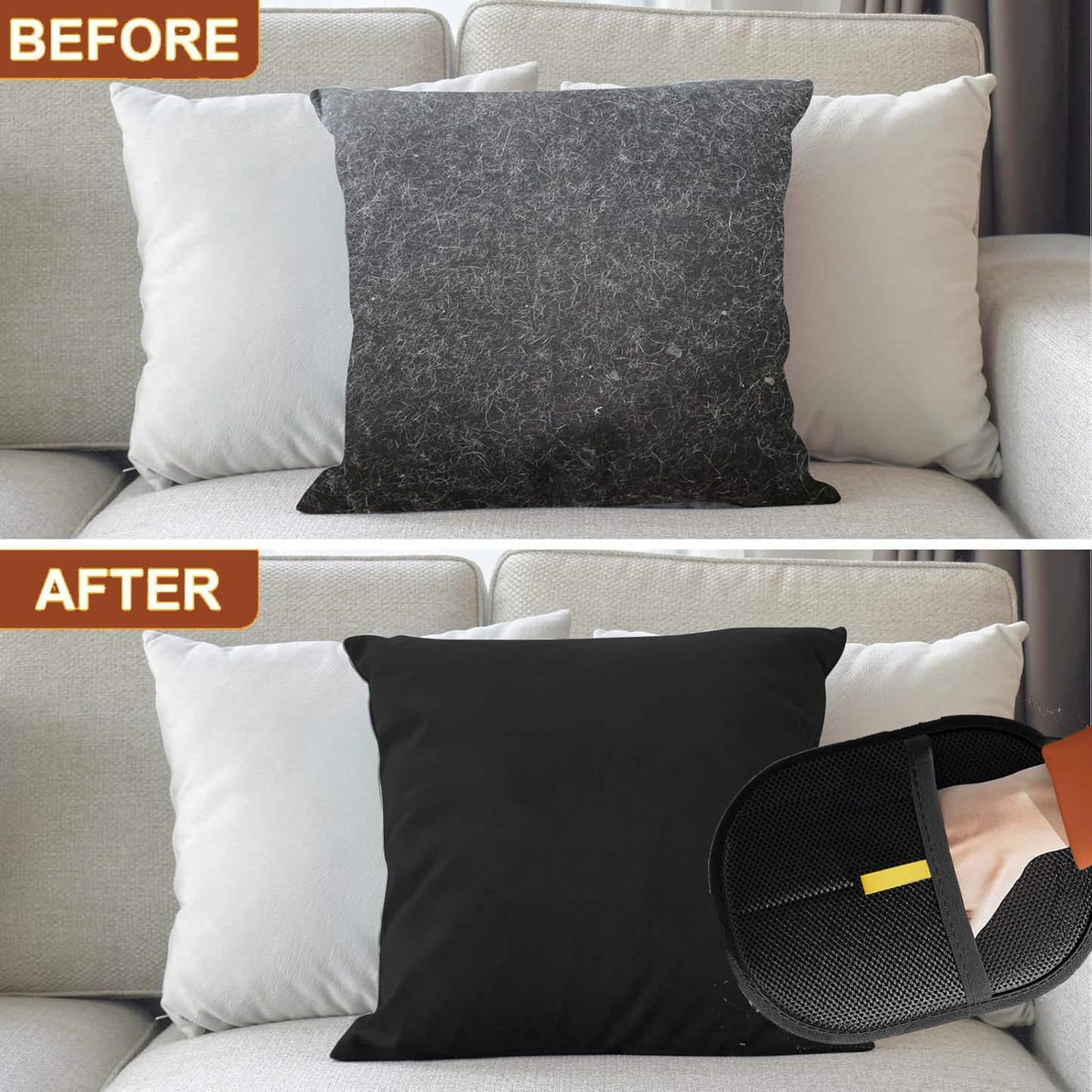 Electrostatic Pet Hair Remover Glove,2 Pcs Magic Cat Dog Hair Mitt,Pet Hair Remover for Furniture/Carpet/Couch/Clothes/Car/Pet Grooming Gloves