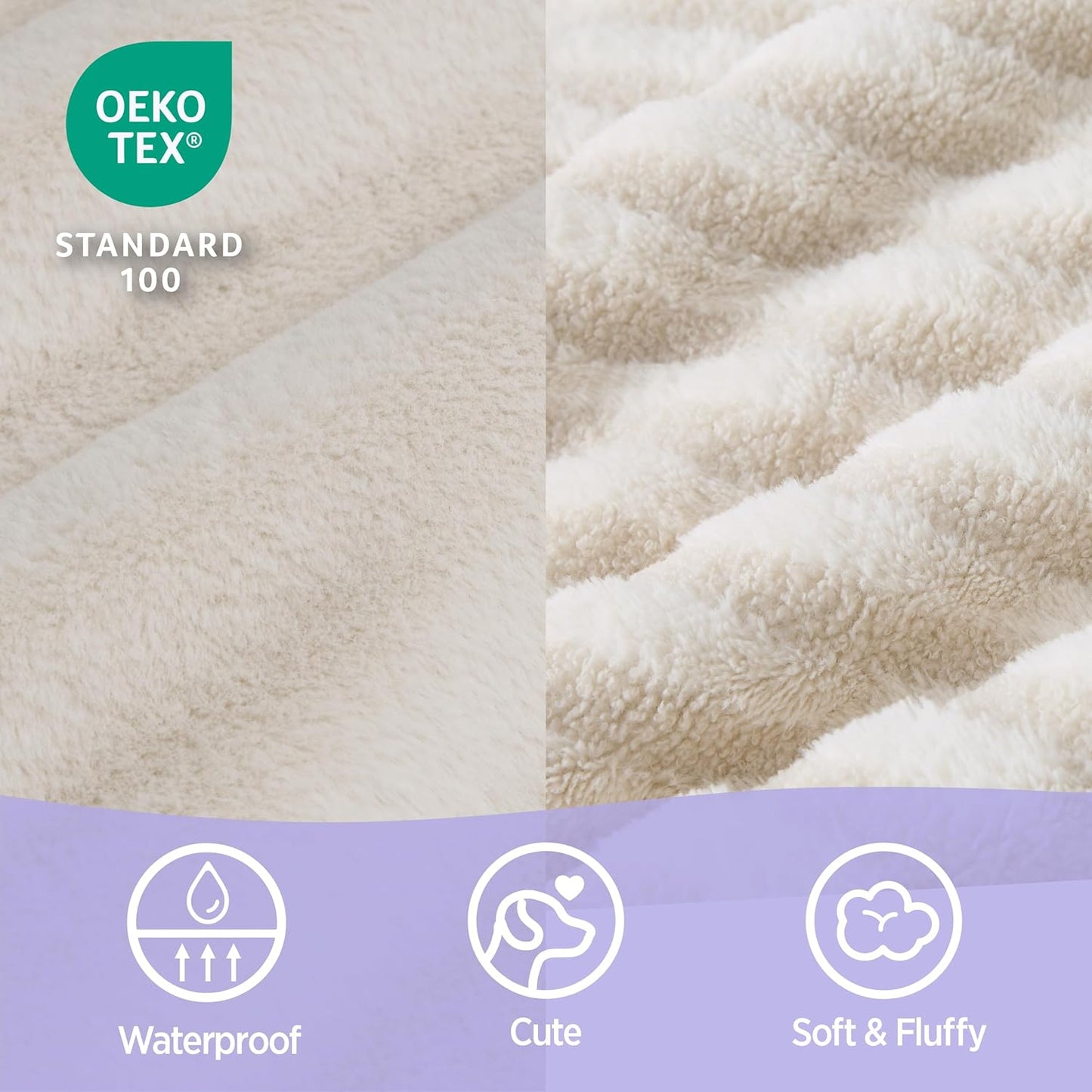 LE SURE Cute Dog Beds for Extra Large Dogs, Orthopedic Waterproof XL Pet Bed with Sides, High Back Non-Slip and Egg-Crate Foam Big Dog Couch Sofa with Washable Removable Cover, Beige