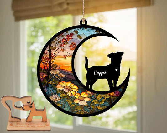 Dog Memorial Suncatcher, Personalized with Name, Dogs Breeds Suncatcher, Custom Pet Loss Suncatchers, Gifts for Pets Lovers, Dog Memorial Ornament Loss of Pet Sympathy Gift