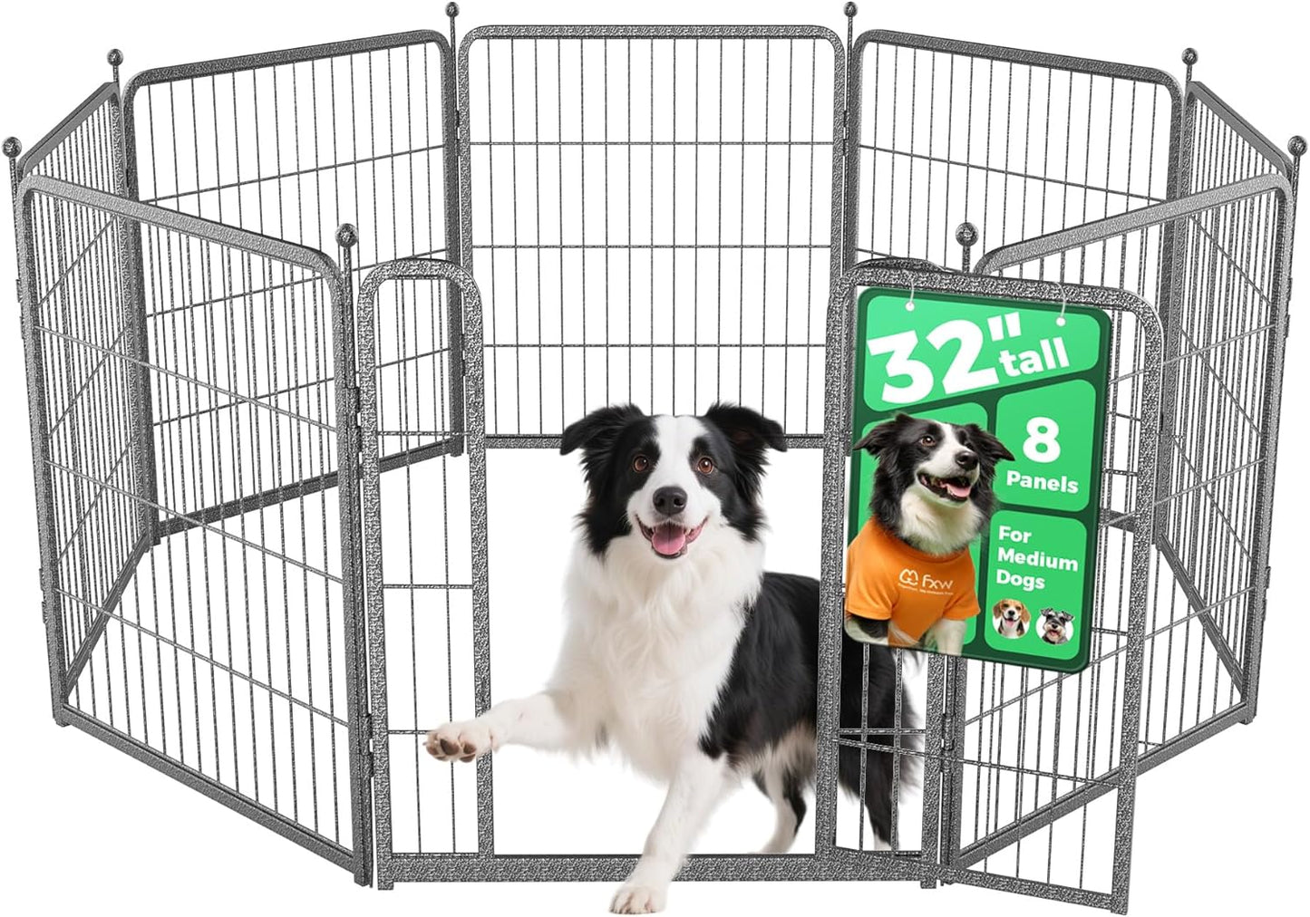 FXW Aster Dog Playpen Designed for Yard, 32inch 8 Panels