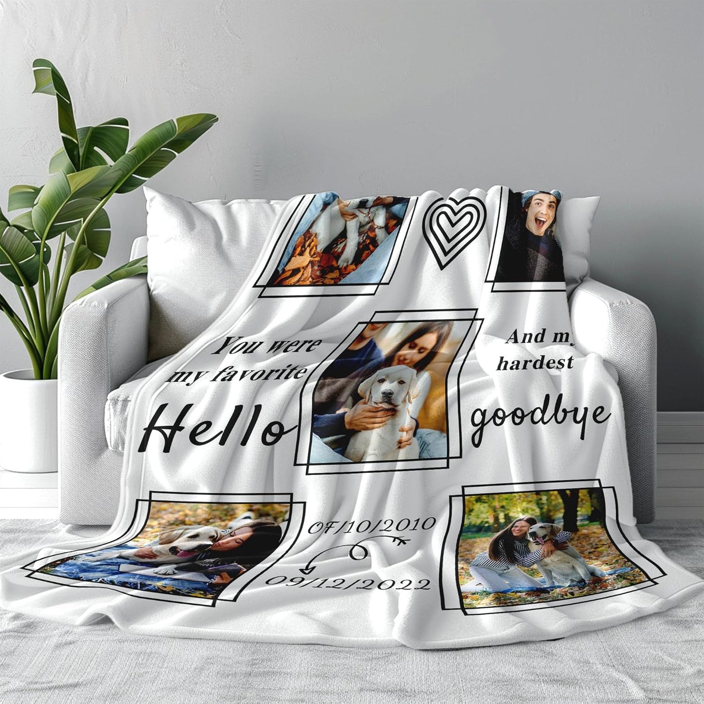 Funny DIY Personalized Pet Memorial Blanket with Photo Pet Memorial Gifts for Dogs Cats Loss of Dog Sympathy Gift Dog Bereavement Remembrance Pets Loss Gifts Custom Dogs Picture Blanket