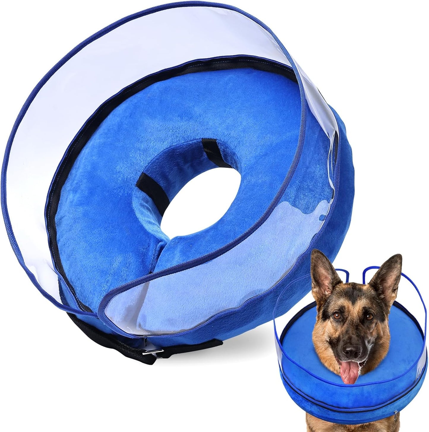 BARKLESS Dog Cone, Inflatable Dog Cone After Surgery for Large Breeds, Soft Surgery Collar with Enhanced Anti-Licking Guard Shield for Pets, Patented Protective Donut Collar