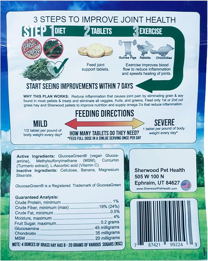 Vegan Joint Support by Sherwood Pet Health (100 Tablets - 50 Grams)