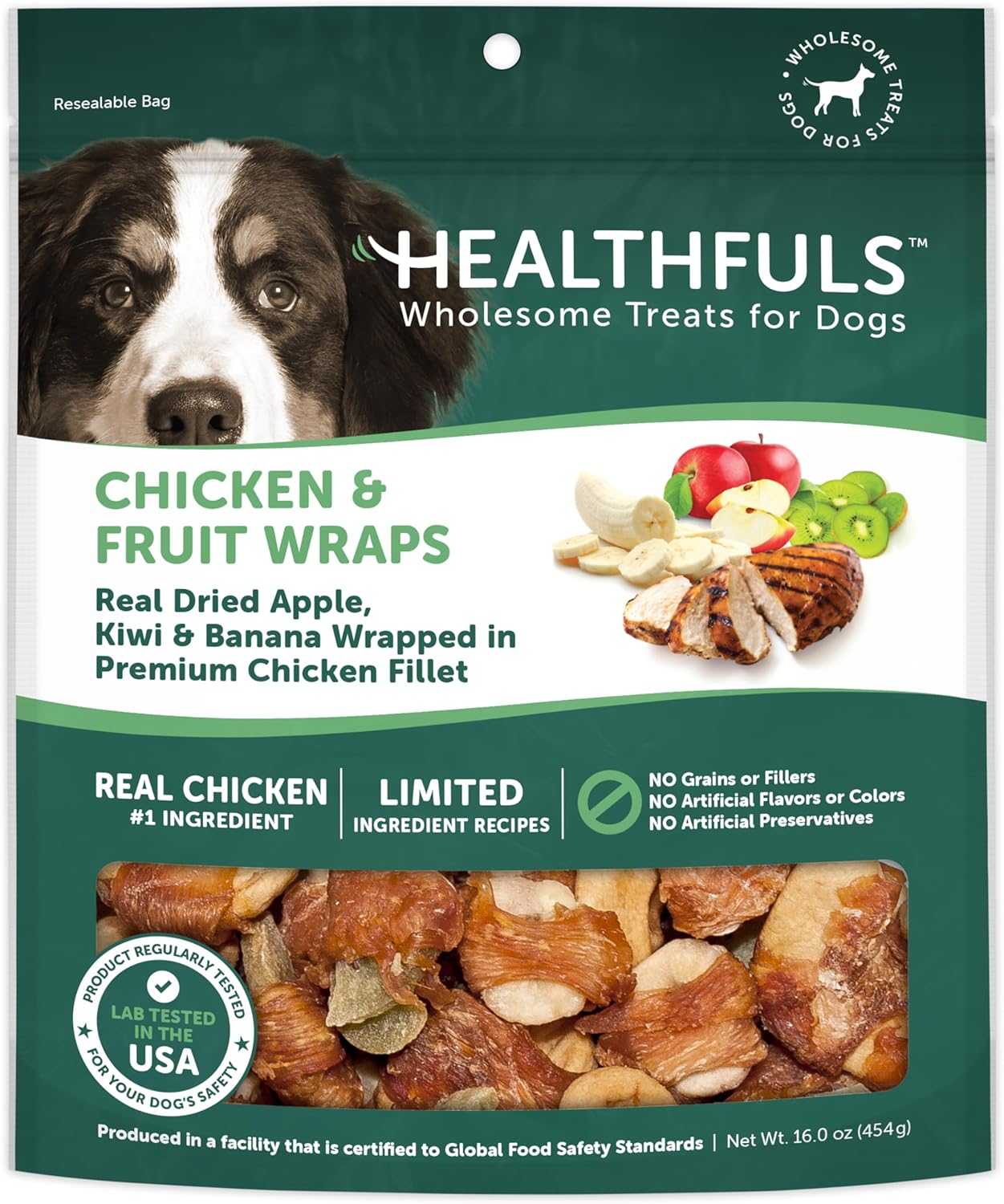 Healthfuls Chicken Wrapped Fruit Dog Treats, 16oz