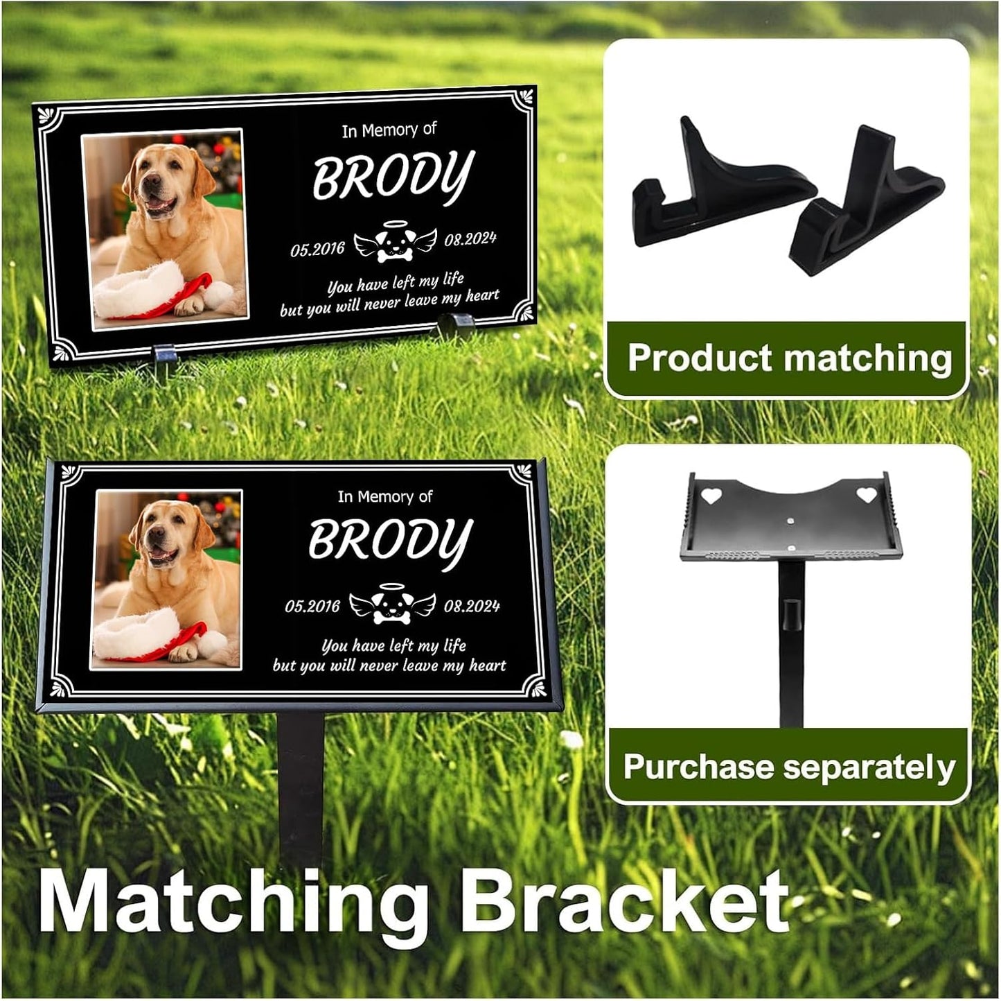 Pet Headstones for Dogs Personalized,Dogs Headstones, Cat Tombstone Outdoor,Black Granite Memorial Garden Stone Customized Gravestone Markers, Dog Gravestone Markers Gifts (pet 3)