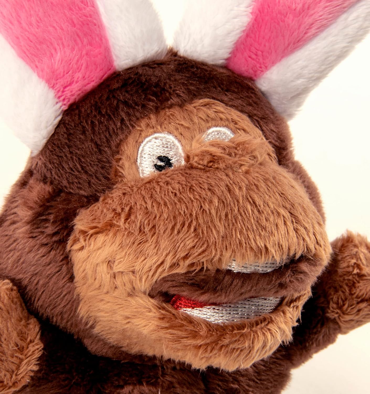 goDog Flips Monkey-Rabbit Silent Squeak Plush Dog Toy, Chew Guard Technology - Brown, Large