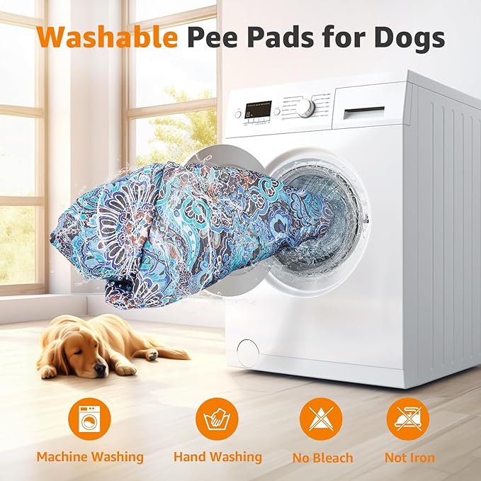 LOOBANI Washable Pee Pads for Dogs, 2 Pack Super Absorbent Reusable Puppy Pads Leakproof Dog Traning Pads, Waterproof Non-Slip Whelping Pad for Floor, Playpen, Crate, Couch-41 x41 (Green)
