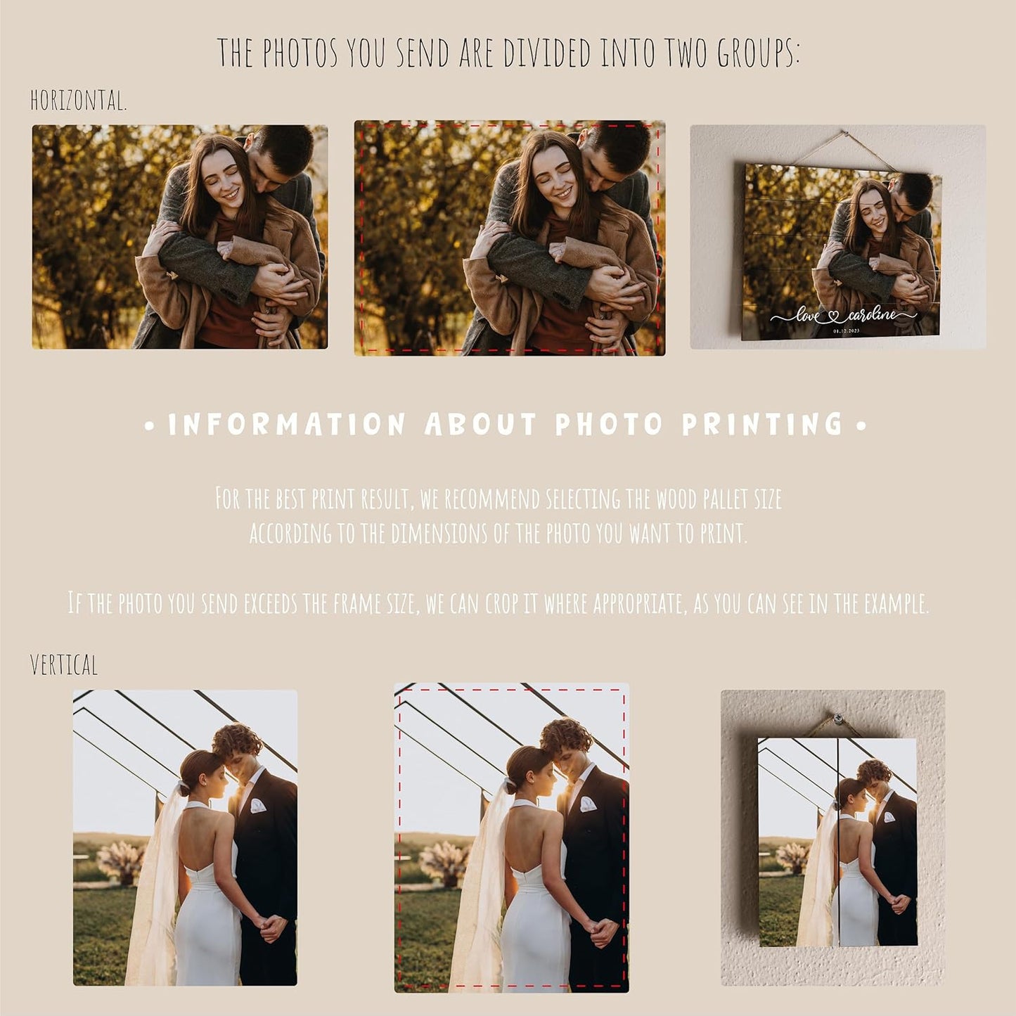 Personalized Wooden Photo Print from Your Picture, Custom Wood Wall Art for Home Decor, Wedding, or Christmas Gift for Couples, Handmade Custom Photo on Wood