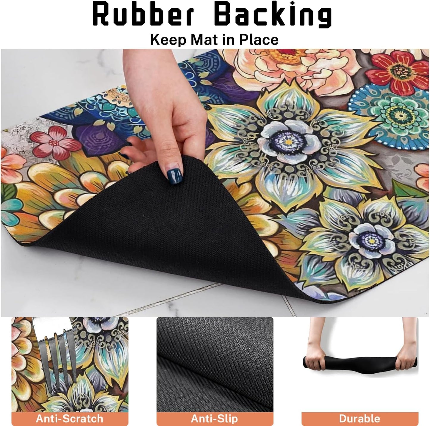 Absorbent Pet Dog Bowl Mat for Food and Water, Pet Cat Food Feeding Mat with Non Slip Rubber Backing, Dog Food Mats for Floors Waterproof, 16"x24"