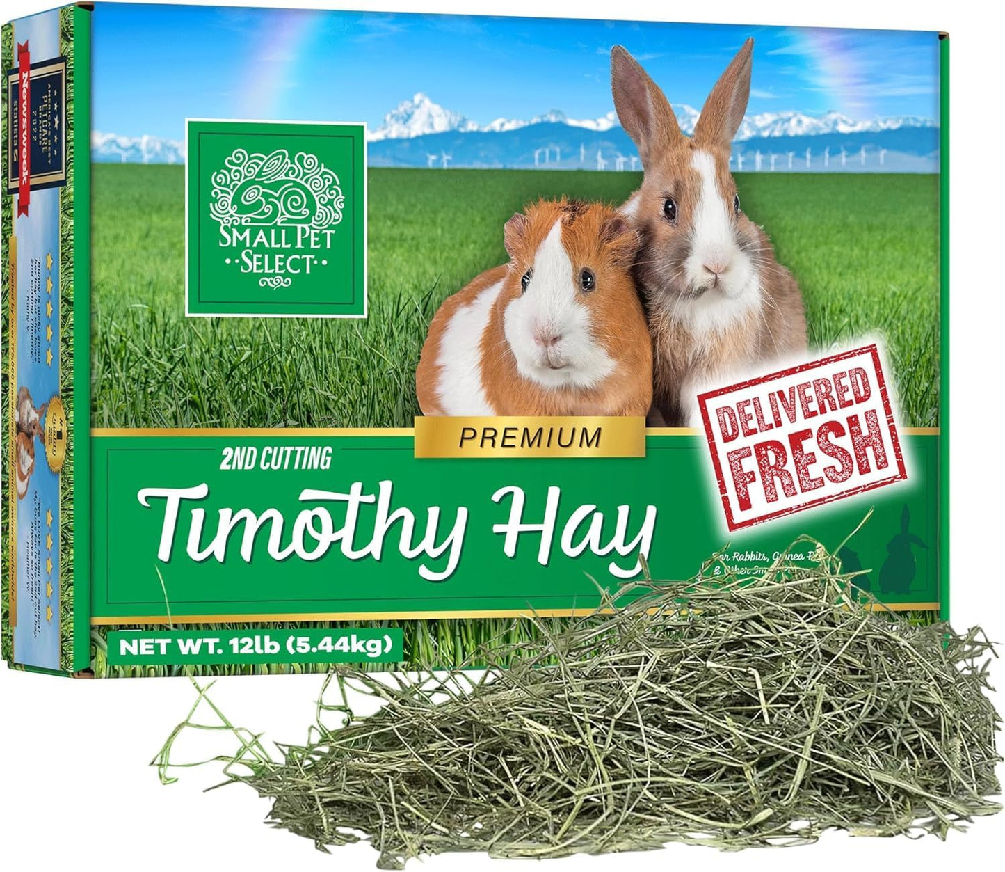 Small Pet Select 2nd Cutting Perfect Blend Timothy Hay Pet Food for Rabbits, Guinea Pigs, Chinchillas and Other Small Animals, Premium Natural Hay Grown in The US, 10 LB