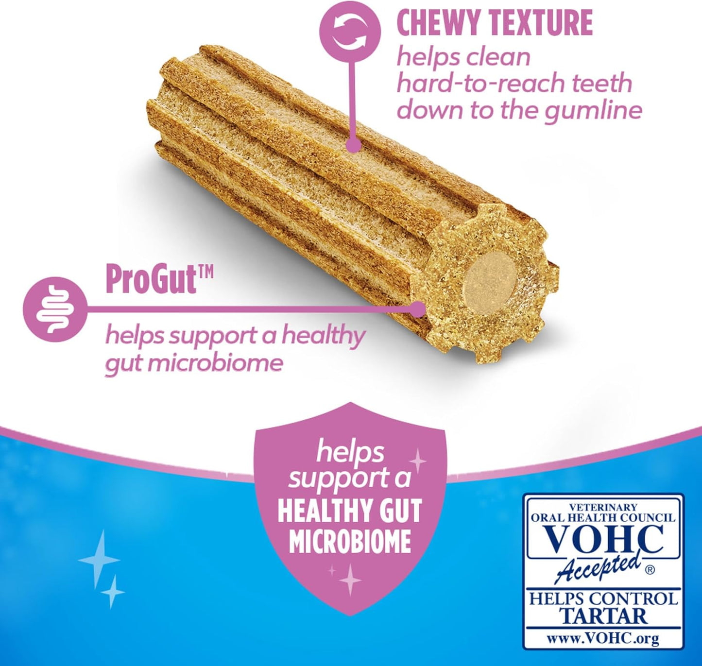 DentaLife Plus Digestive Support Dog Treats for Small and Medium Dogs, Cleans Teeth, Freshens Breath, & Supports Healthy Gut, Chicken & Pumpkin Flavor, 14.4 oz., 19 Chews - 19 ct. Pouch