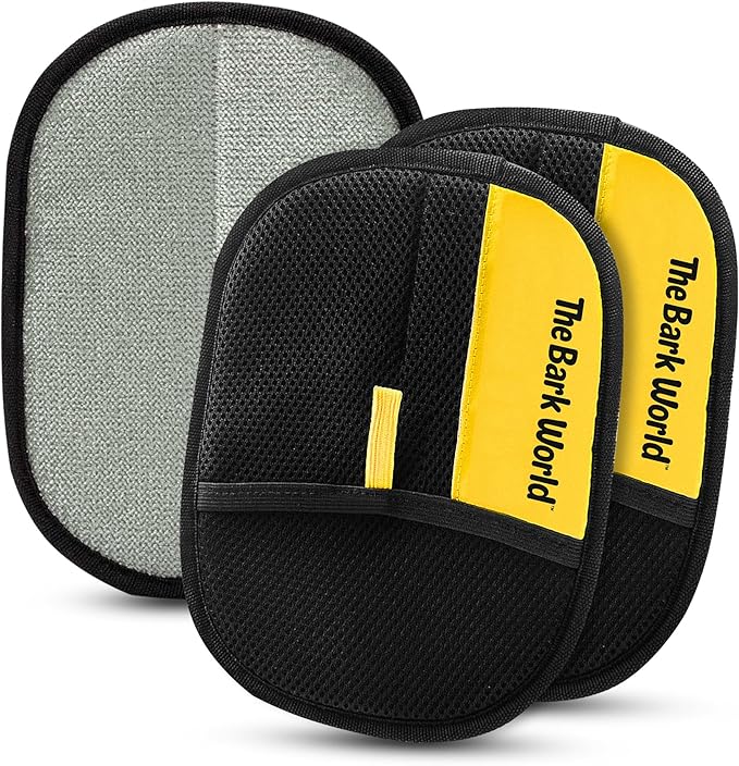 Pet Hair Removal Glove 2-Pack – Reusable Dog & Cat Fur Remover Mitts – Electrostatic Lint Removal Tool for Furniture, Clothing, Carpet & Car Seats