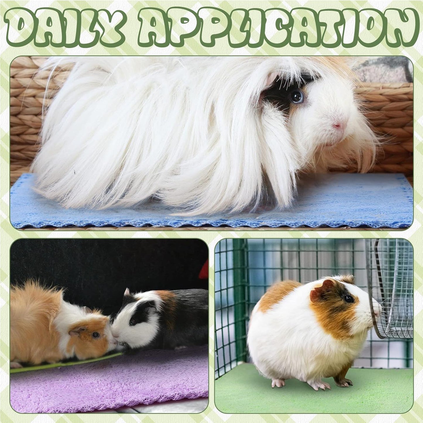 24 Pcs Guinea Pig Fleece Bedding Blankets Bulk Washable Small Animal Fleece Cage Liners Pet Wash Cloth Sleeping Mat Cover for Hamster Chinchilla Rabbit Hedgehog(11.8 x 11.8 Inch,Multicolor)