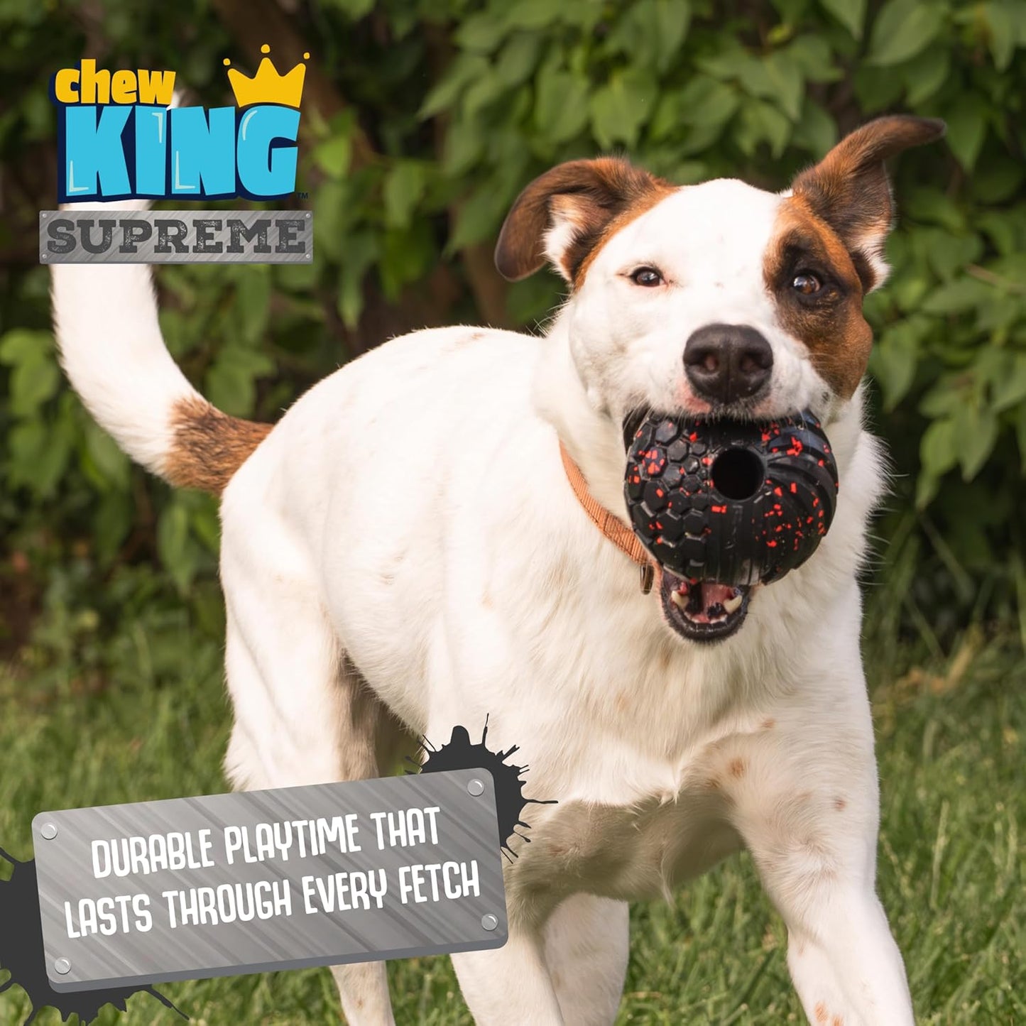 Chew King Supreme Dog Toy Collection, Large 4" Supreme Fetch Ball