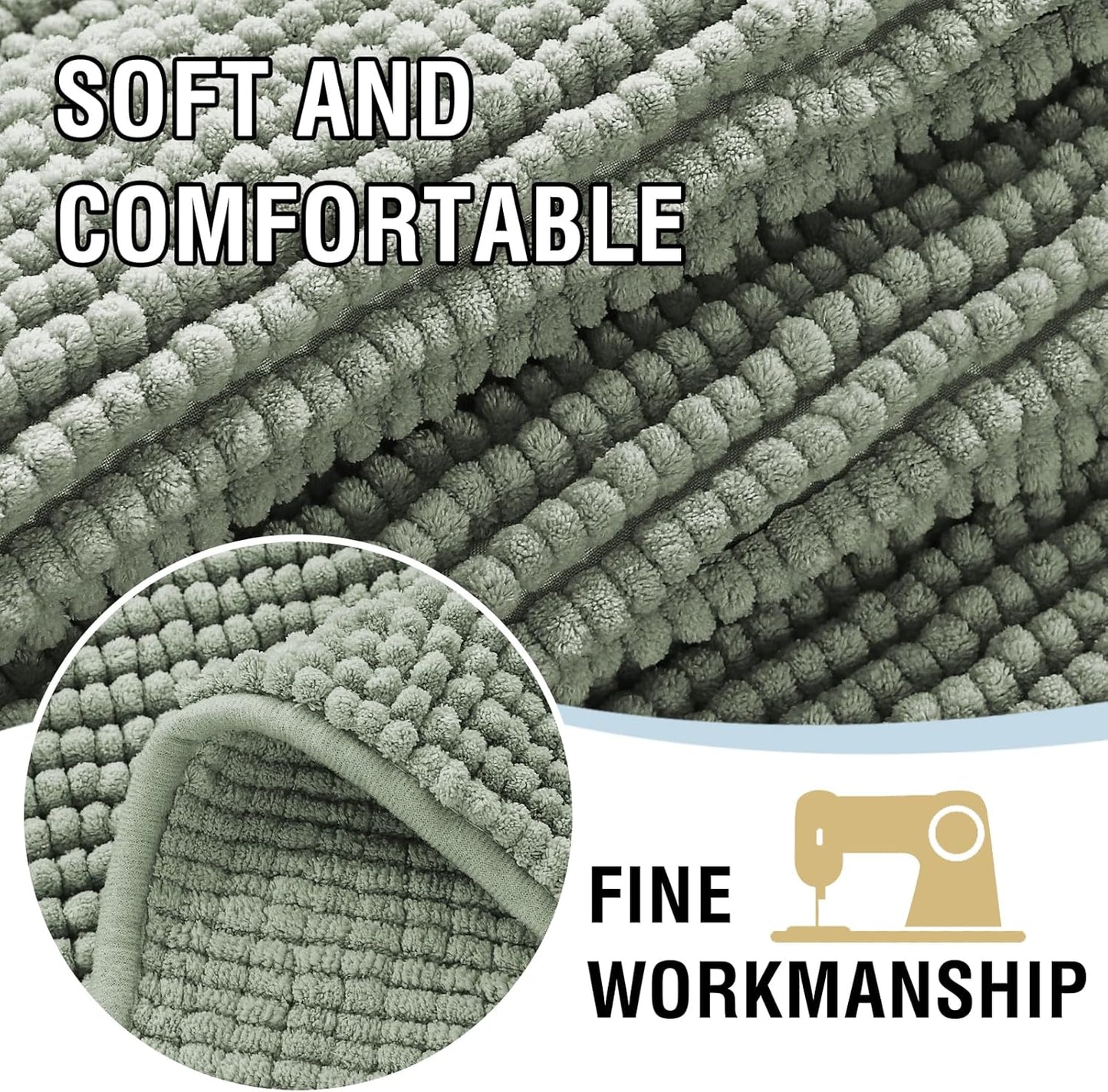 H.VERSAILTEX Plush Chenille Couch Cover for Dogs Pets Blanket for Bed Anti-Slip Soft and Durable Furniture Protector for Small Medium Large Cats Washable (52" x 82", Sea Foam)