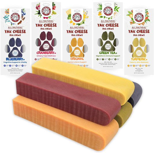 Majestic Pet Himalayan All-Natural Yak Cheese Dog Chews Made with 100% Cows Milk- Long Lasting Dental Chew for Dogs - Healthy Pet Treats with Beneficial Ingredients (Variety Pack, Large, 5 Pack)