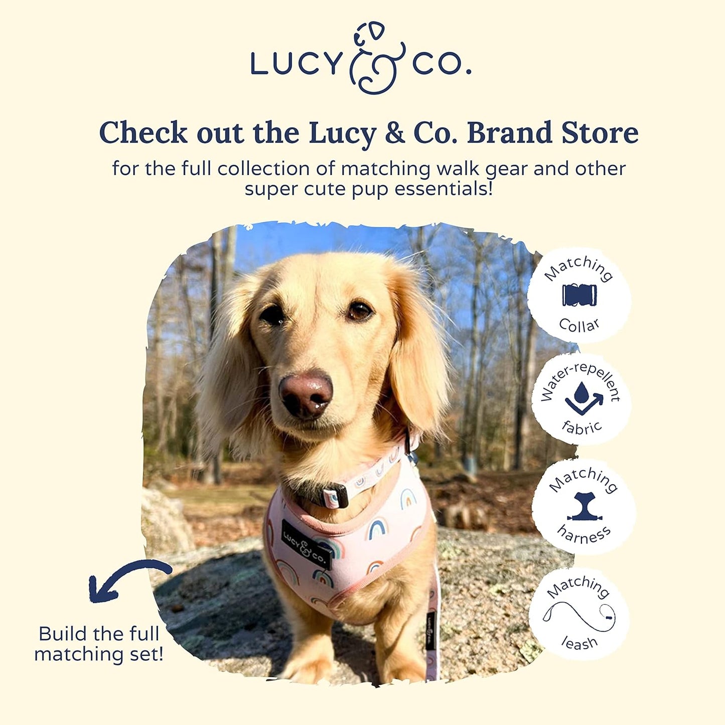 Lucy & Co. in The Clouds Dog Poop Bag Holder - Leak Proof Dispenser - Hygienic Pet Poop Pickup - Pink Rainbows