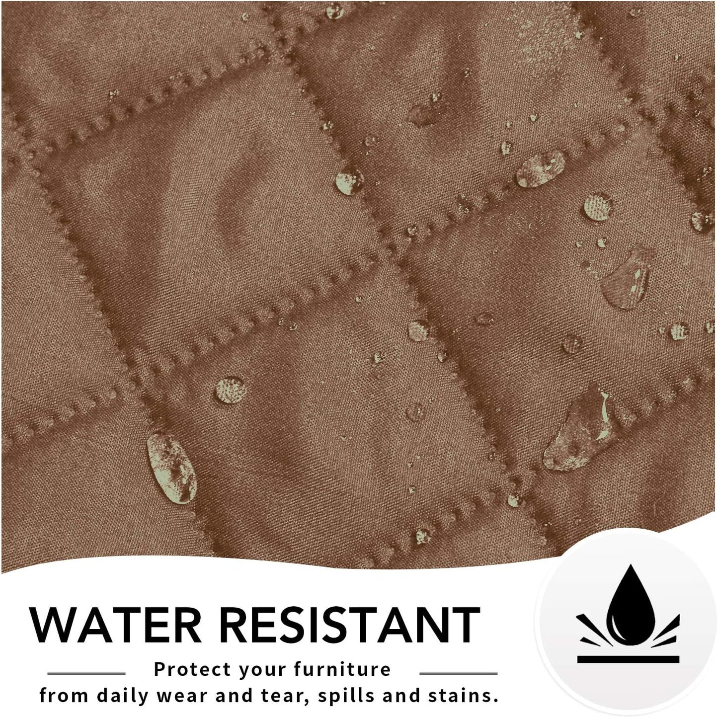 Easy-Going Oversized Recliner Cover Reversible Couch Cover Sofa Cover for Living Room Water Resistant Furniture Protector with Elastic Straps for Pets Dog (Oversized Recliner, Camel/Ivory)