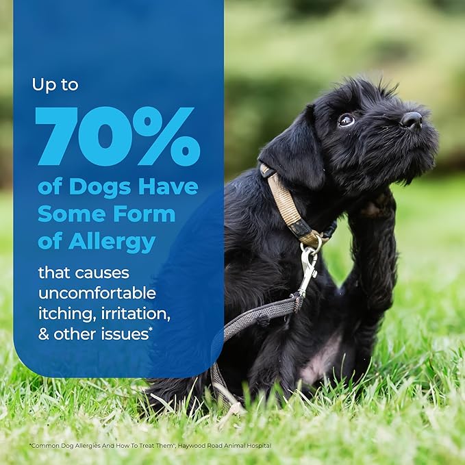 Vetnique Labs Dermabliss Dog Allergy Relief & Immune Support Supplement Allergy Chews for Dogs Itching and Licking with Omega 3 Fish Oil & Probiotics for Itch Relief - Vet Recommended (120 Ct Chews)