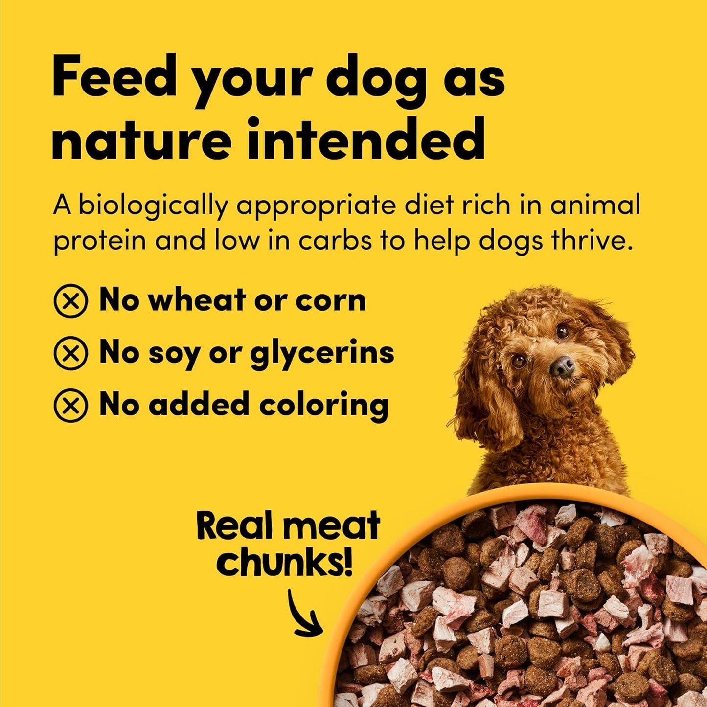 RawMix50 Premium Freeze-Dried Raw Cage-Free Chicken Recipe Dog Food, Protein Rich, Includes Kibble, Non-GMO, No Wheat or Corn, 4 lbs