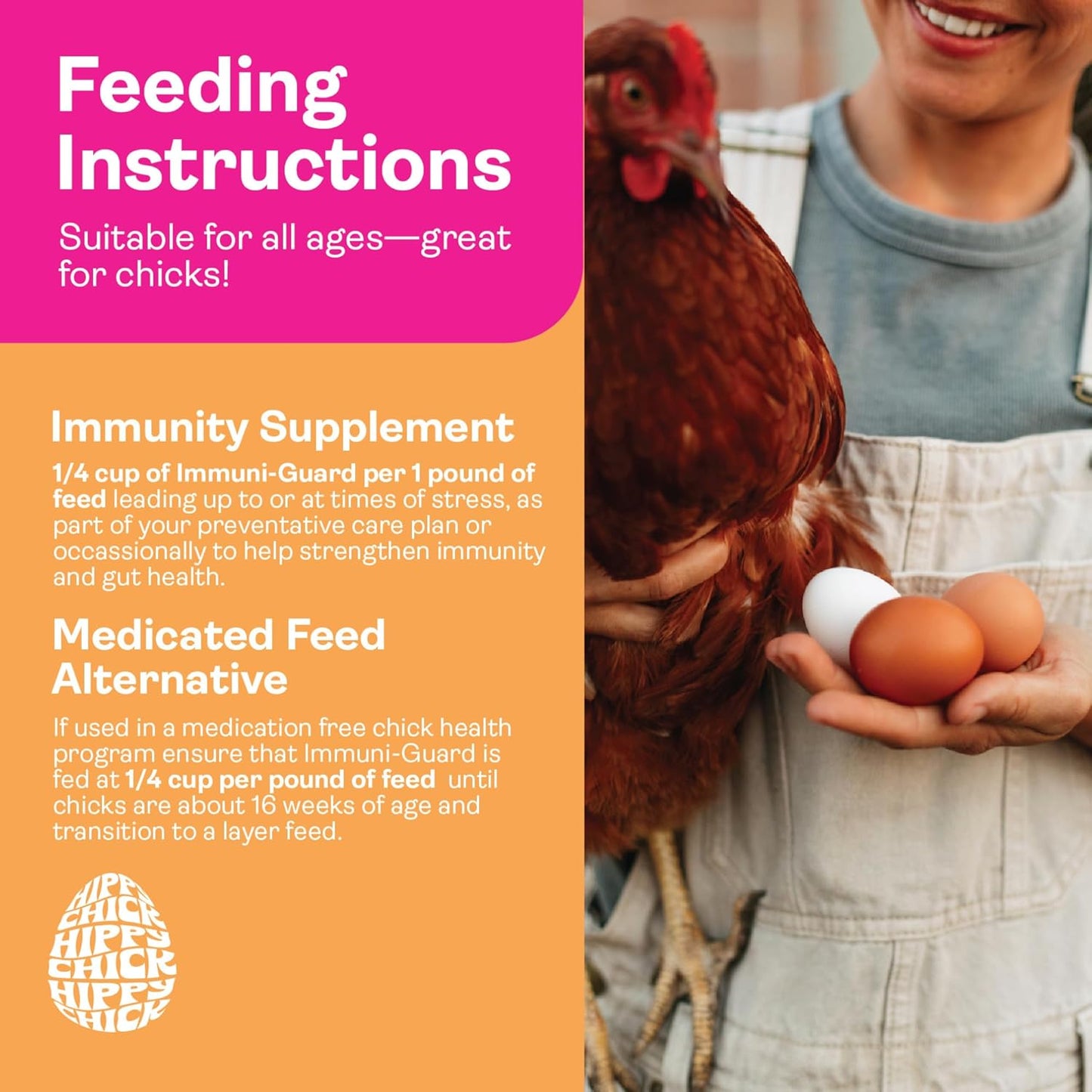 Immuni-Guard 1.5 lb - Chicken Preventative Care & Stress Guard- Chick & Adult Bird Health- Essential Oils Oregano & Garlic- Poultry Feed Supplement; Probiotics & Prebiotics (1.5 LB)