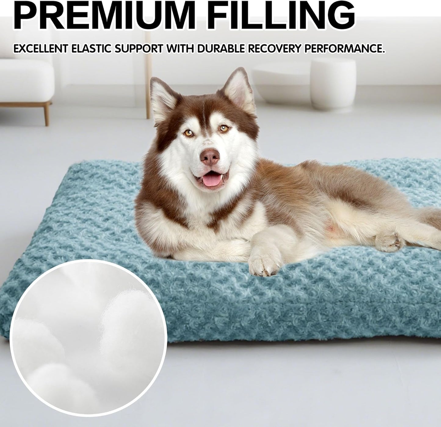 Dog Bed Washable Pet Bed,Dog Crate Bed Washable Cushion with Anti-Slip Bottom,Calming Anti-Anxiety Pet Bed with Non-Slip Bottom for Small&Medium&Large Dogs and Cat,Sea Blue(36.2''X27.9''X7.1'')