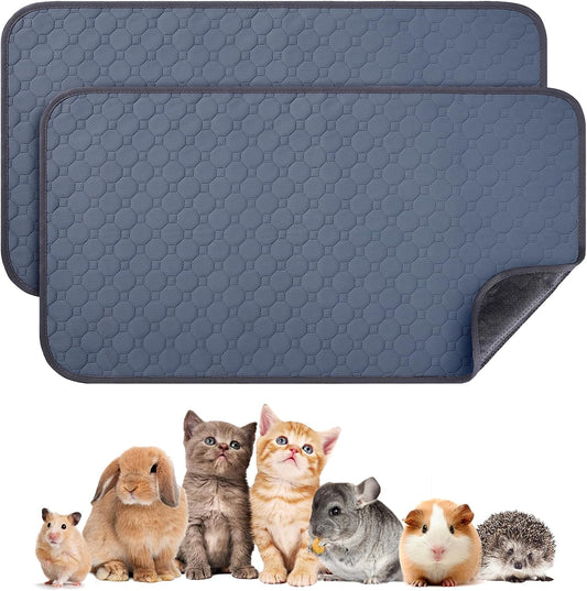 2 Pack 48" x 24" Guinea Pig Cage Liner, Washable Reusable Bedding, Waterproof Absorbent Pee Pad Non-Slip Mat for Small Animals, Rabbit, Hamster, Rat, Chinchilla
