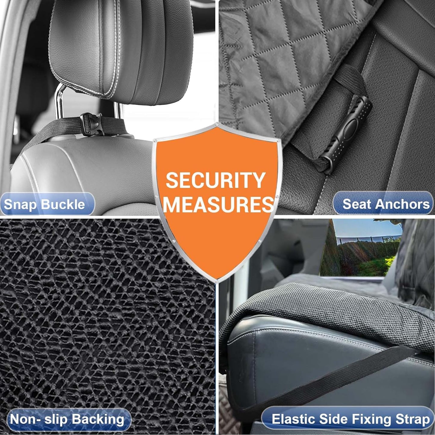 Dog Car Seat Cover for Back Seat Bench Cover, Compatible for Armrest 100% Waterproof & Nonslip Backseat Protector for Pet （XL）